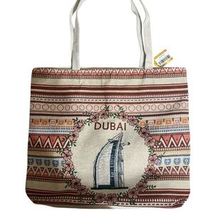 Dubai Themed Tote Bag - Multicolor